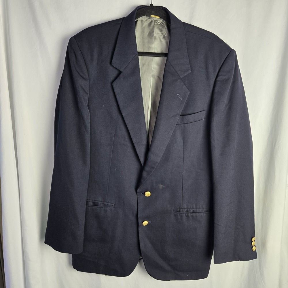 Vintage Givenchy Monsieur Blue Blazer‎ Gold Buttons Made USA Preppy Old Money